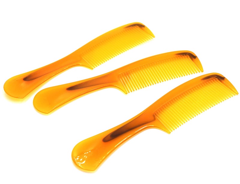 LBY Hair Comb, 5-Pack 16 cm(6.3"), Round Handle Comb Hair Care Comb, Plastic, Yellow - Image 5